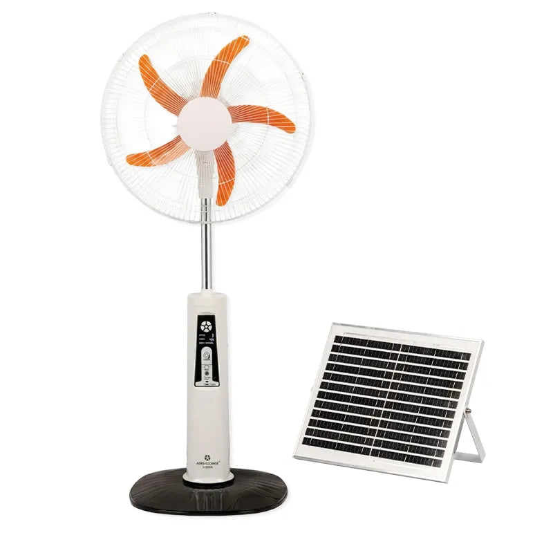 Solar Powered USB Rechargeable Pedestal Fan with 5-Blade Design JH SF-001