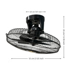 20Inch Ceiling Fan 60W High Power Electric Fan 360 Degree Air Blowing