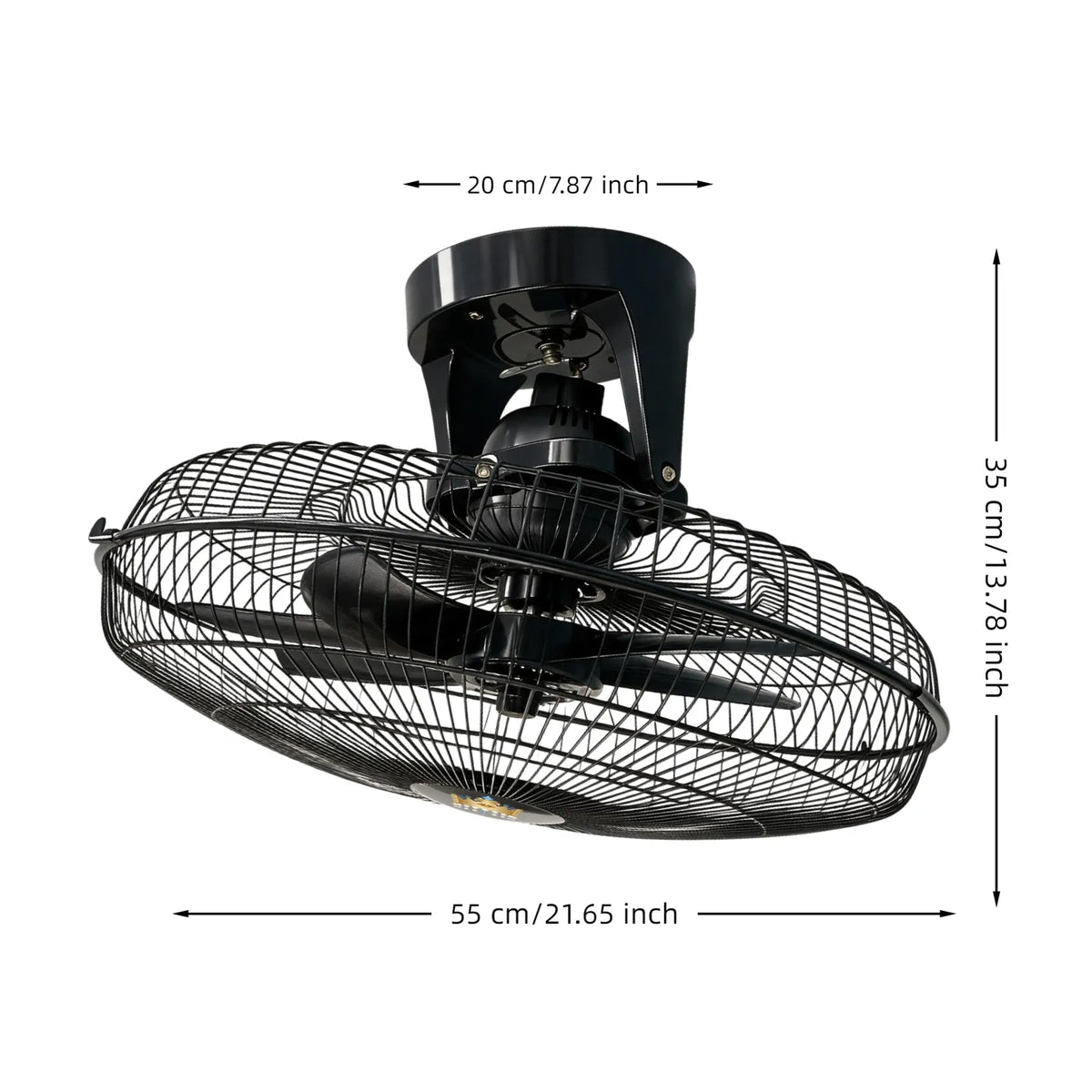 20Inch Ceiling Fan 60W High Power Electric Fan 360 Degree Air Blowing