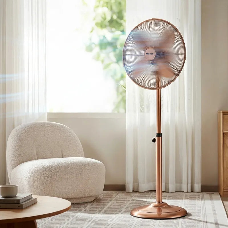60W Heavy Duty Metal 4-Blade Retro High-Power Pedestal Fan JH FF-010