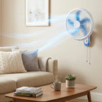 3-Speed Oscillating Wall Fan with Dual Pull Cords JH WF-001