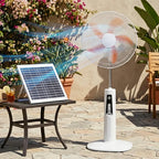 Solar Powered USB Rechargeable Pedestal Fan with 5-Blade Design JH SF-001