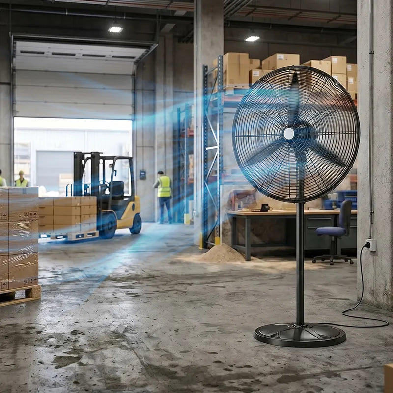 Industrial Grade 3-Blade Pedestal Fan with 80° Oscillation JH IFF-001