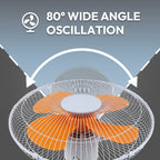 40W 3-Speed Oscillating Desk Fan with Timer JH TF-001