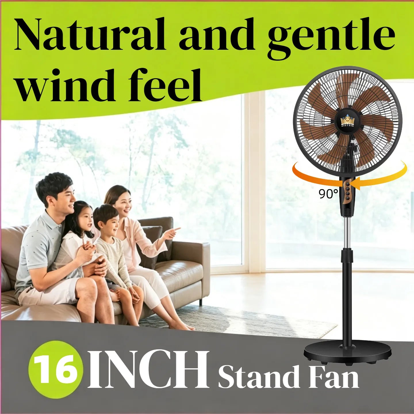 16Inch Standing Fan 40W Household High Power Floor Fan