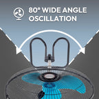 Commercial Grade 3-Blade Pedestal Fan with 80° Oscillation JH FF-008