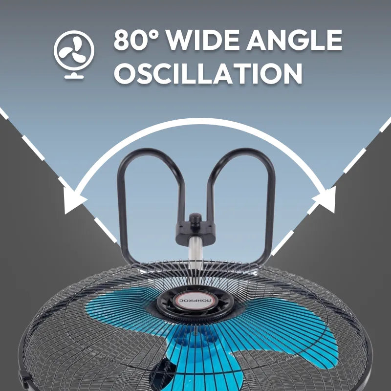 Commercial Grade 3-Blade Pedestal Fan with 80° Oscillation JH FF-008