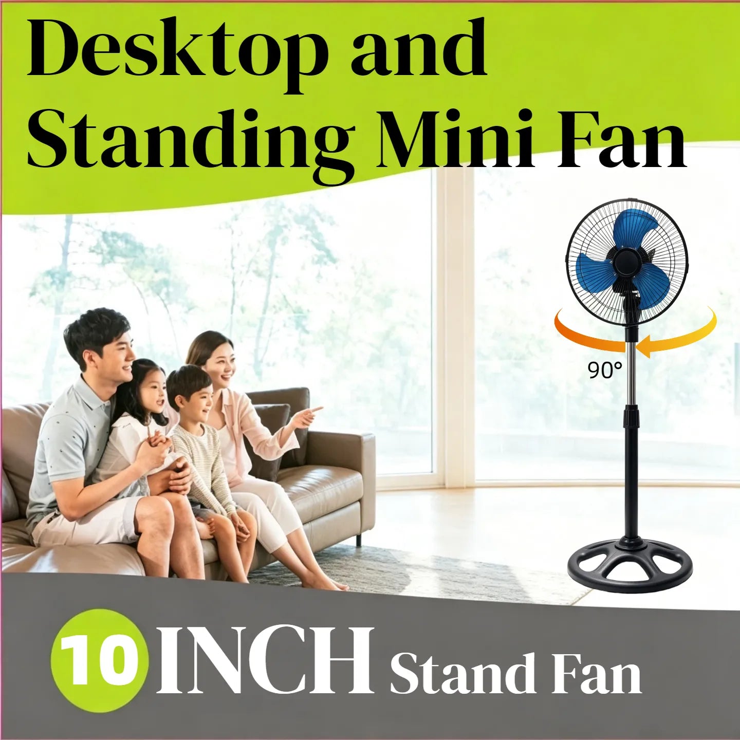 10Inch Floor Fan 55W High Power Vertical Mini Fan