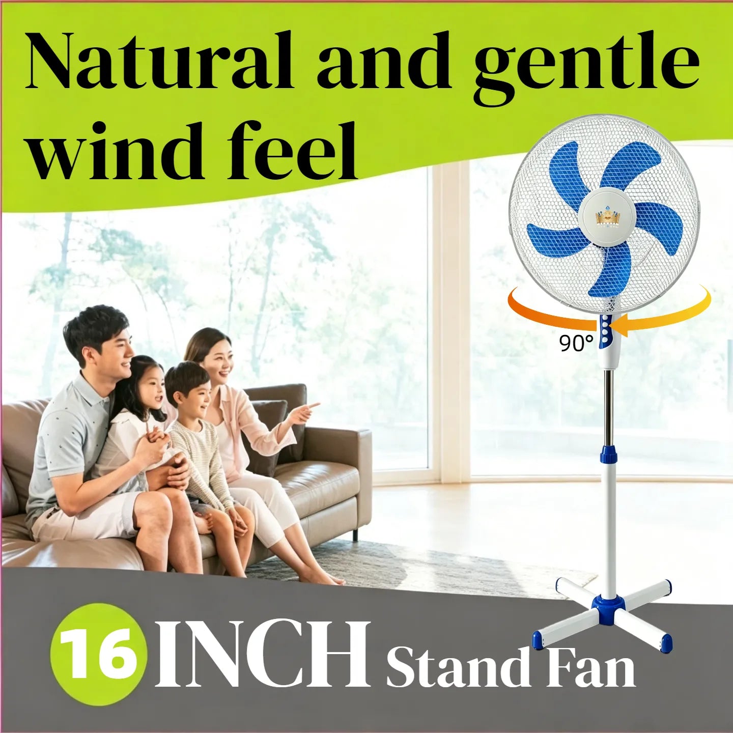40W High Power 16inch Floor Fan 220V Household Electric Fan Made in China