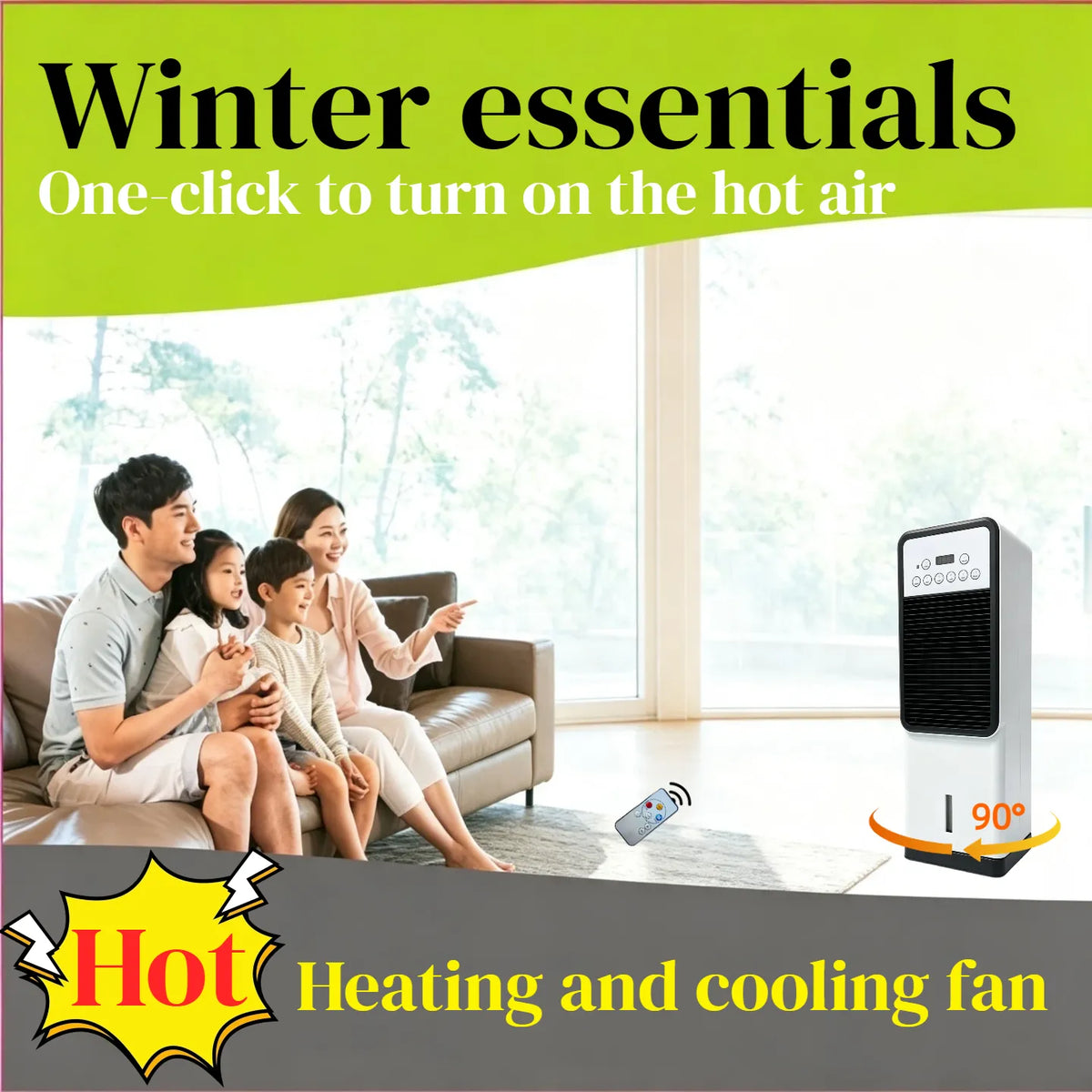 1800W High-Power Indoor Heater, Dual-Use for Heating and Cooling