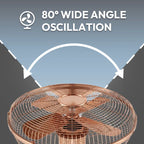 60W Heavy Duty Metal 4-Blade Retro High-Power Pedestal Fan JH FF-010