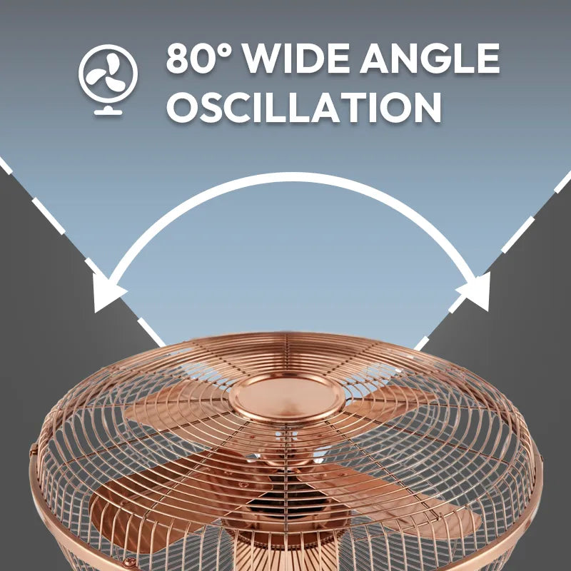 60W Heavy Duty Metal 4-Blade Retro High-Power Pedestal Fan JH FF-010