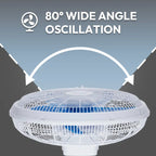 3-Speed Oscillating Wall Fan with Dual Pull Cords JH WF-001