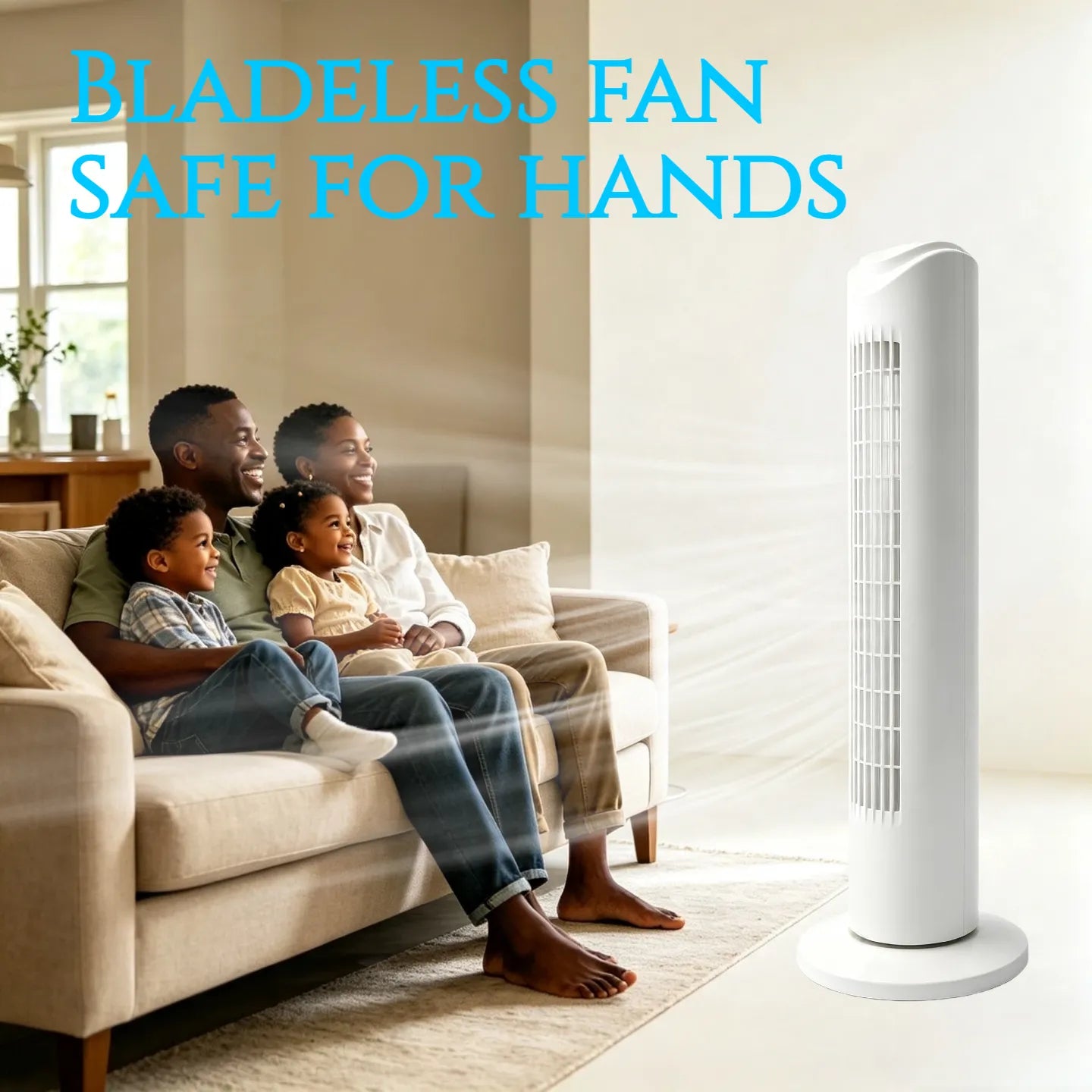 32INCH Tower Fan Vertical Bladeless Electric Fan Portable
