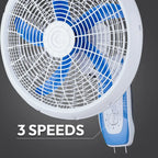 3-Speed Oscillating Wall Fan with Dual Pull Cords JH WF-001