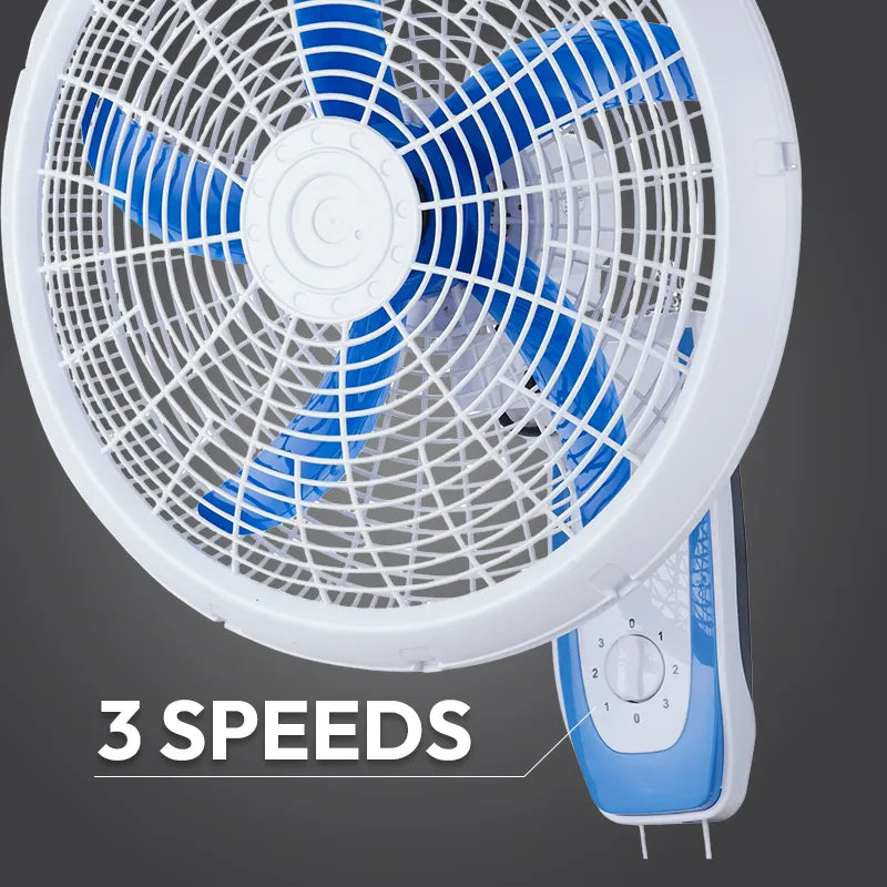 3-Speed Oscillating Wall Fan with Dual Pull Cords JH WF-001
