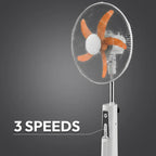 Solar Powered USB Rechargeable Pedestal Fan with 5-Blade Design JH SF-001