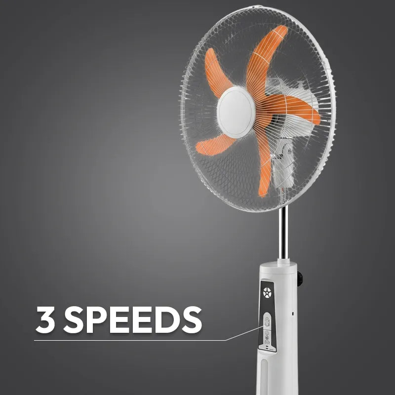 Solar Powered USB Rechargeable Pedestal Fan with 5-Blade Design JH SF-001