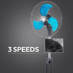 Commercial Grade 3-Blade Pedestal Fan with 80° Oscillation JH FF-008