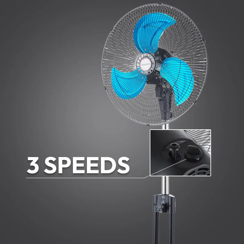 Commercial Grade 3-Blade Pedestal Fan with 80° Oscillation JH FF-008