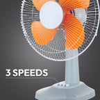 40W 3-Speed Oscillating Desk Fan with Timer JH TF-001