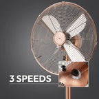 60W Heavy Duty Metal 4-Blade Retro High-Power Pedestal Fan JH FF-010