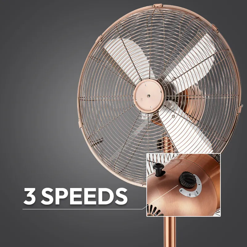 60W Heavy Duty Metal 4-Blade Retro High-Power Pedestal Fan JH FF-010