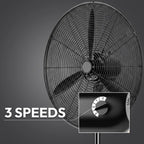 Industrial Grade 3-Blade Pedestal Fan with 80° Oscillation JH IFF-001