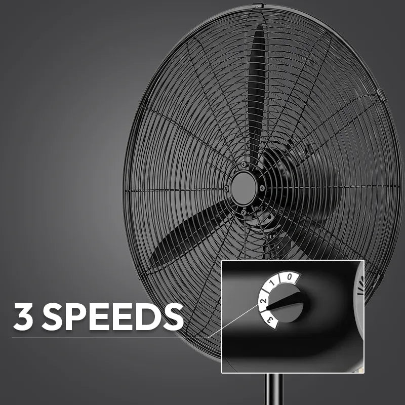 Industrial Grade 3-Blade Pedestal Fan with 80° Oscillation JH IFF-001