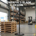 Industrial Grade 3-Blade Pedestal Fan with 80° Oscillation JH IFF-001