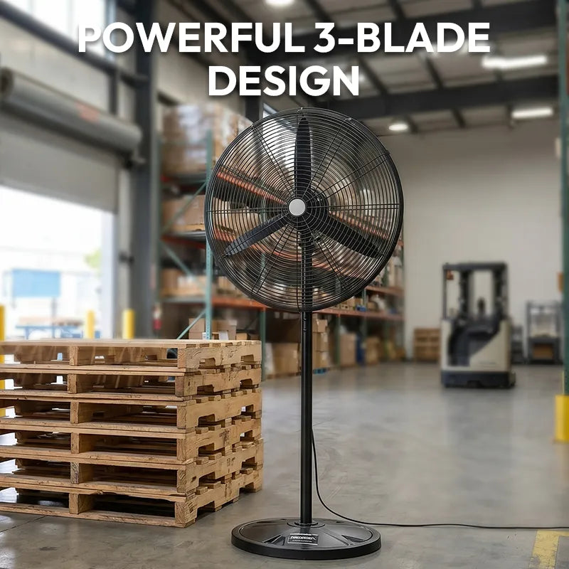 Industrial Grade 3-Blade Pedestal Fan with 80° Oscillation JH IFF-001