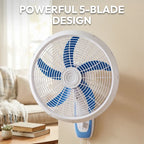 3-Speed Oscillating Wall Fan with Dual Pull Cords JH WF-001