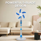 Industrial Grade 5-Blade Pedestal Fan with 1-Hour Timer JH FF-006