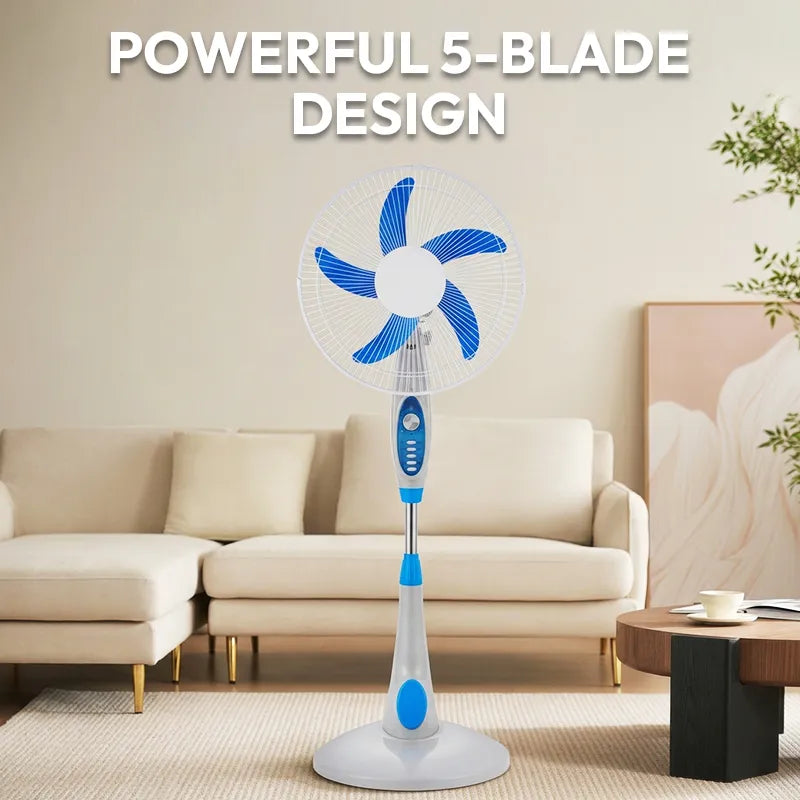 Industrial Grade 5-Blade Pedestal Fan with 1-Hour Timer JH FF-006