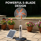 Solar Powered USB Rechargeable Pedestal Fan with 5-Blade Design JH SF-001