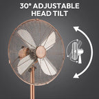 60W Heavy Duty Metal 4-Blade Retro High-Power Pedestal Fan JH FF-010