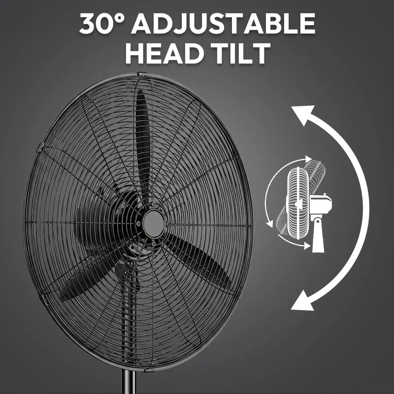 Industrial Grade 3-Blade Pedestal Fan with 80° Oscillation JH IFF-001