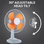 40W 3-Speed Oscillating Desk Fan with Timer JH TF-001
