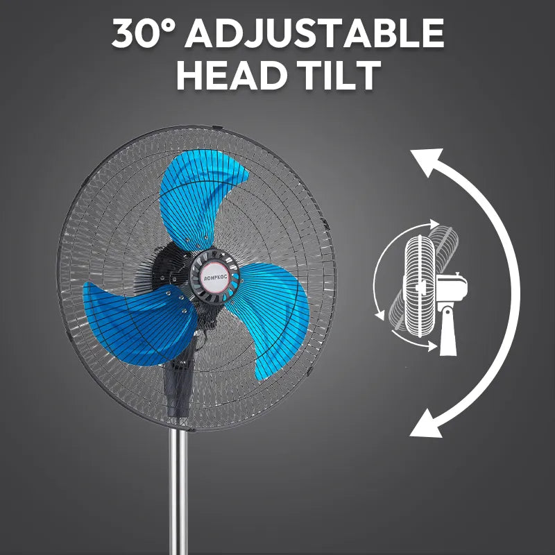 Commercial Grade 3-Blade Pedestal Fan with 80° Oscillation JH FF-008