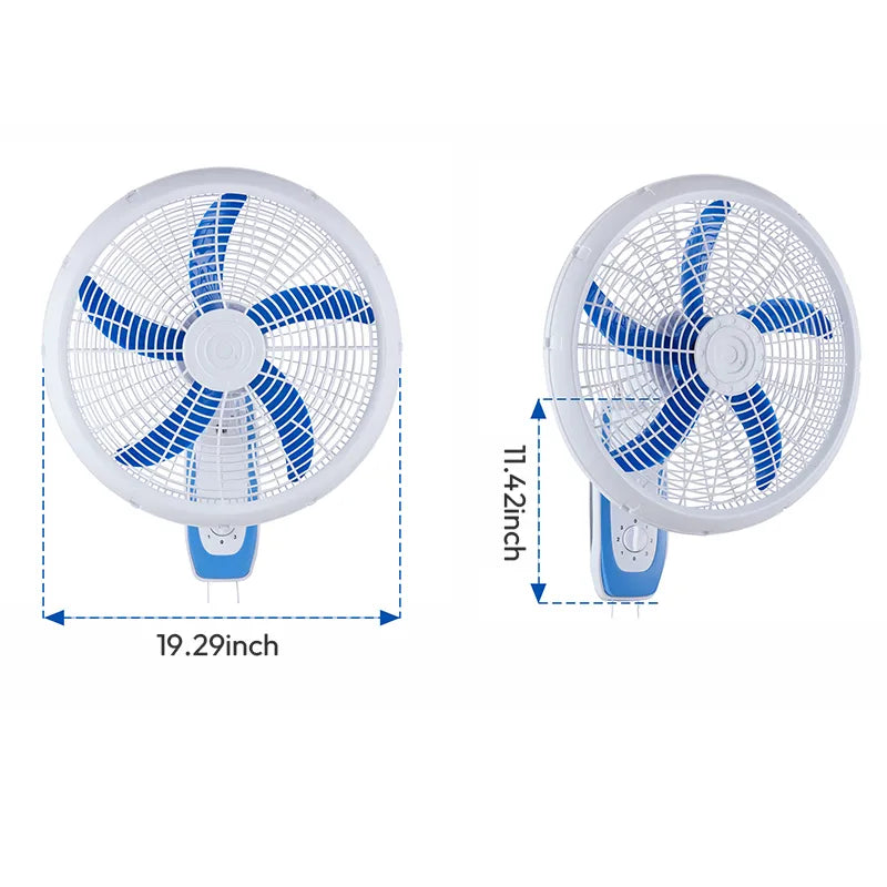 3-Speed Oscillating Wall Fan with Dual Pull Cords JH WF-001