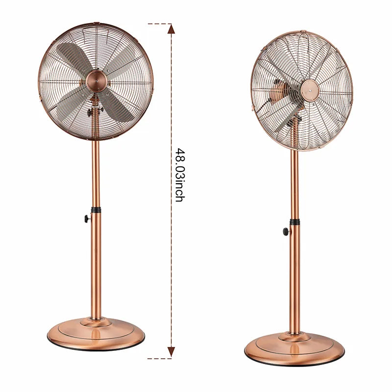 60W Heavy Duty Metal 4-Blade Retro High-Power Pedestal Fan JH FF-010